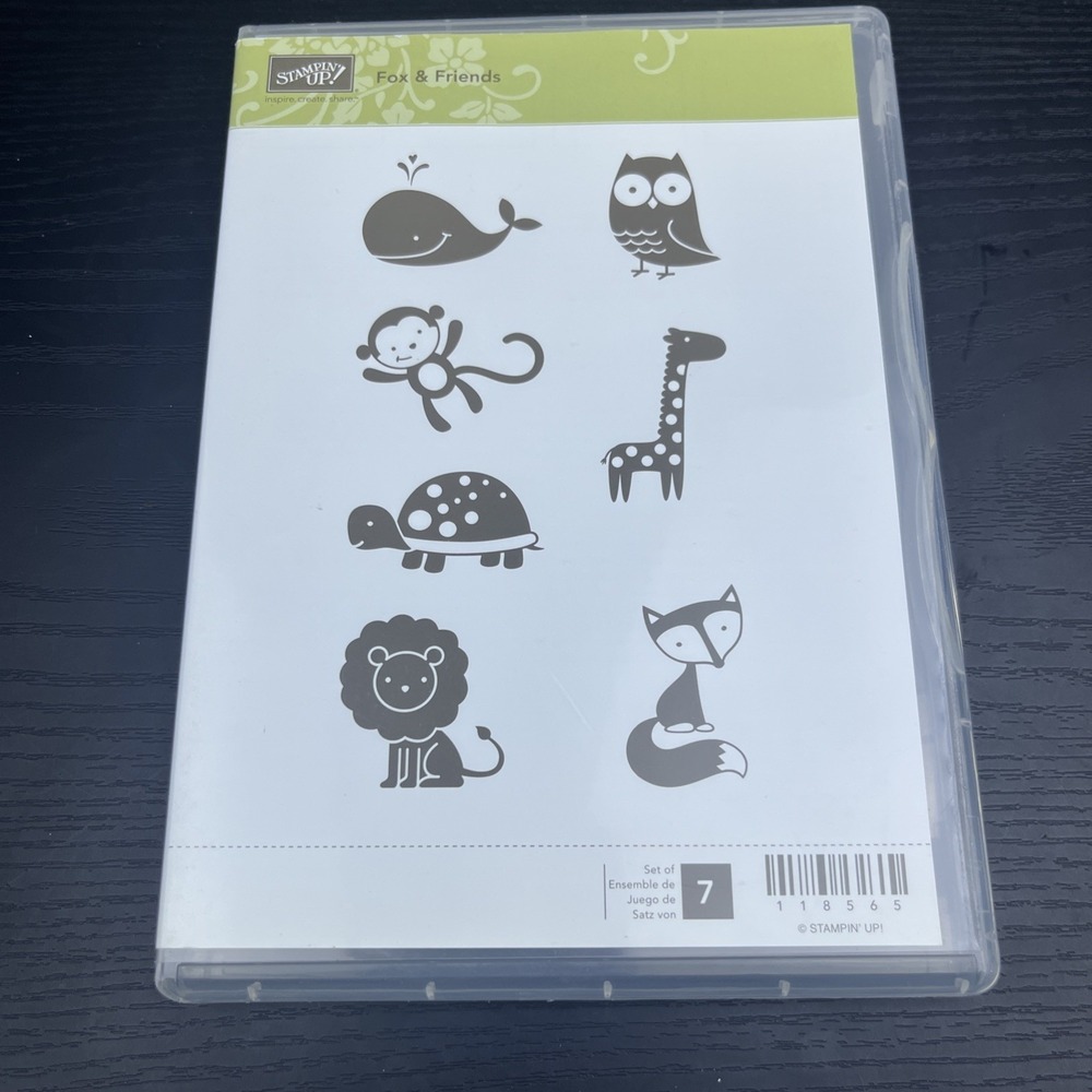 Stampin‎ Up Fox & Friends Stamp Set Baby Animals Owl Zoo Nursery Rubber Stamps